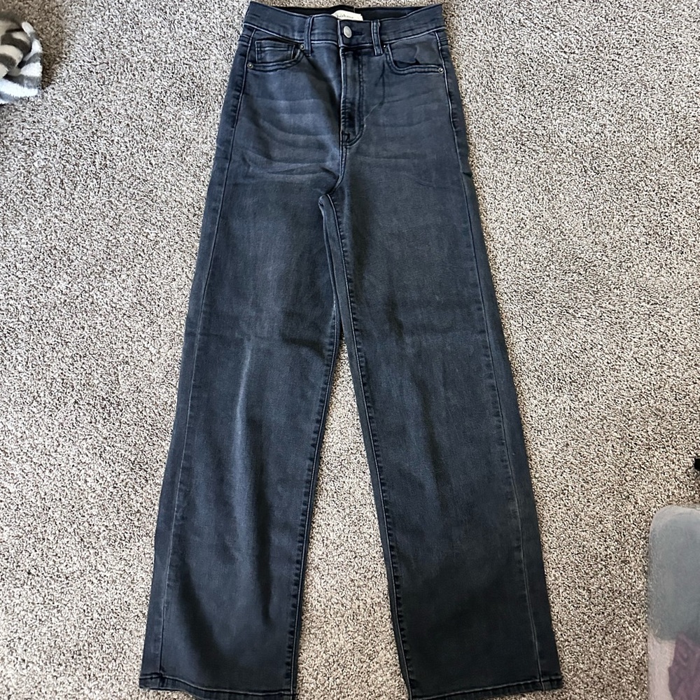Women's High-Waisted Black wide Jeans size 25